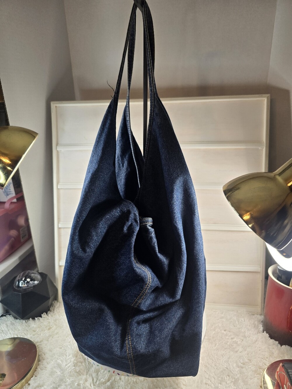 ZARA Dark Denim hobo bag - Picture 10 of 12